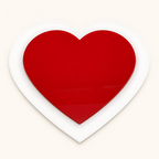 Red heart acrylic interchangeable with white backing for a welcome sign
