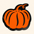 Orange pumpkin acrylic interchangeable with black details for a welcome sign