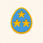 Blue Easter egg acrylic interchangeable with yellow flowers for a welcome sign
