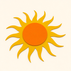 Yellow sun acrylic interchangeable with an orange center for a welcome sign