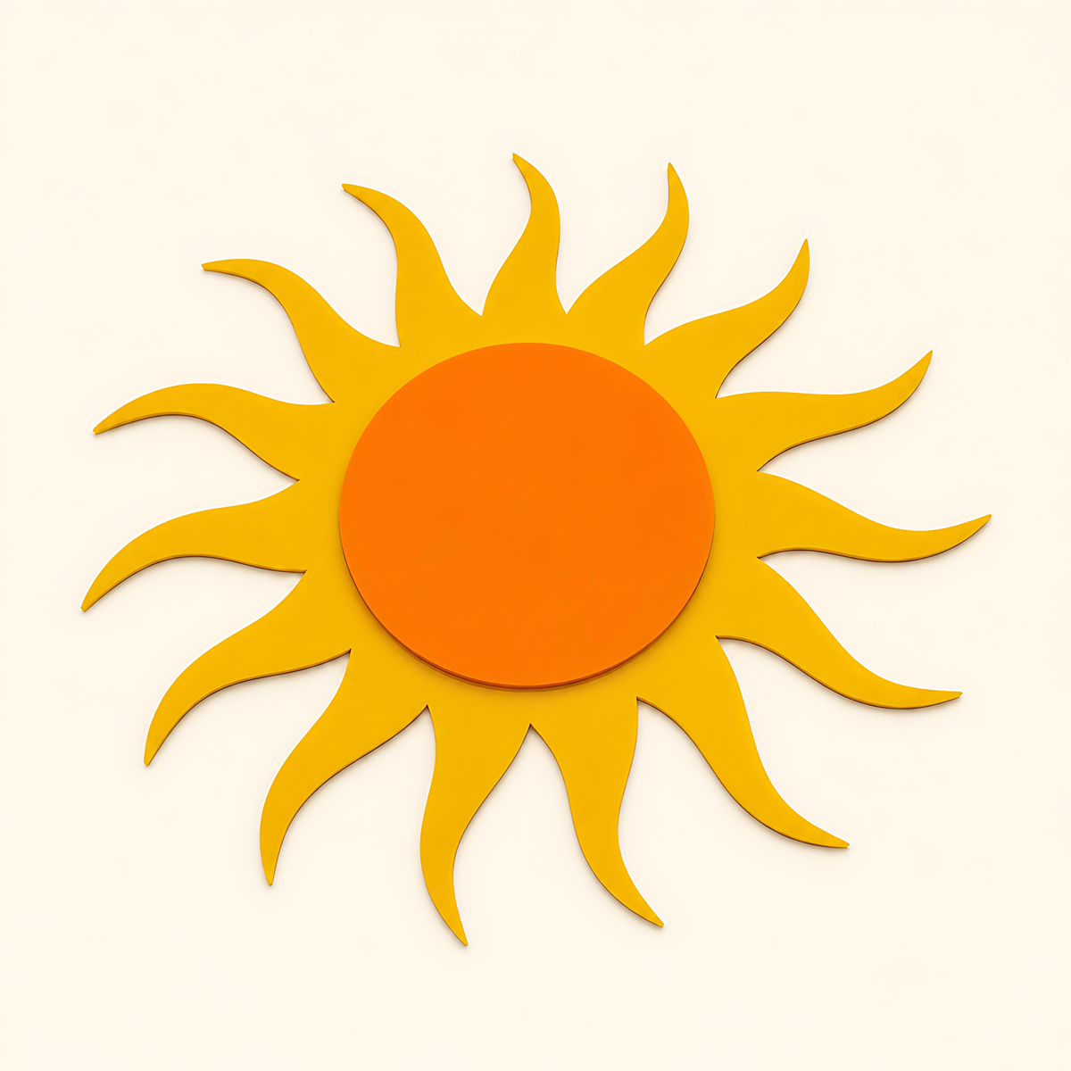 Yellow sun acrylic interchangeable with an orange center for a welcome sign