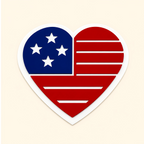 Red, white and blue patriotic heart acrylic interchangeable for a welcome sign