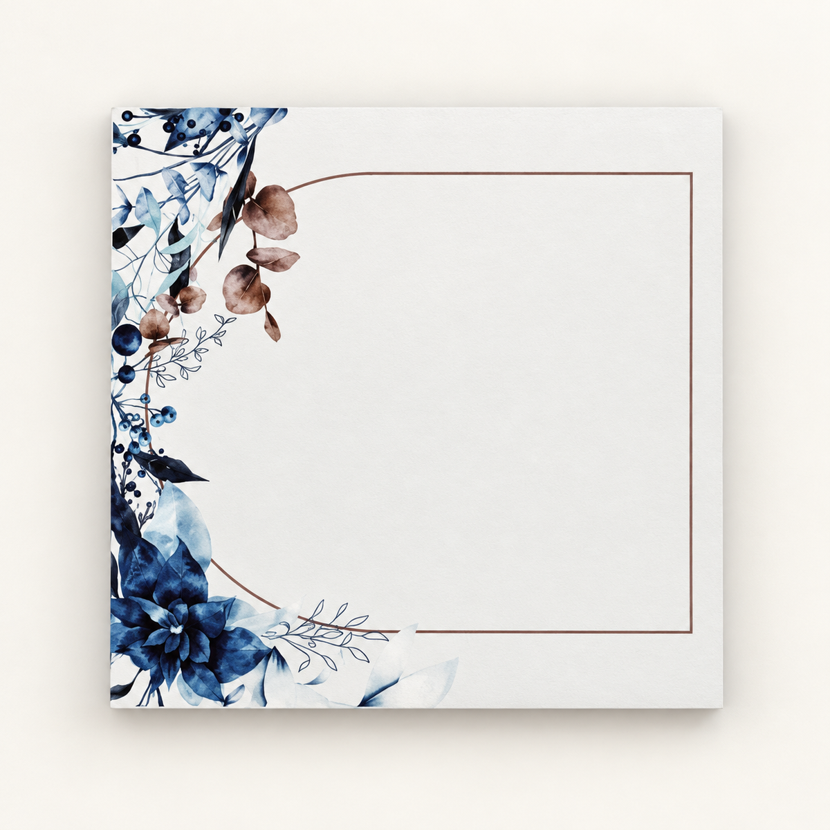 Blue Botanical decorative notepad design