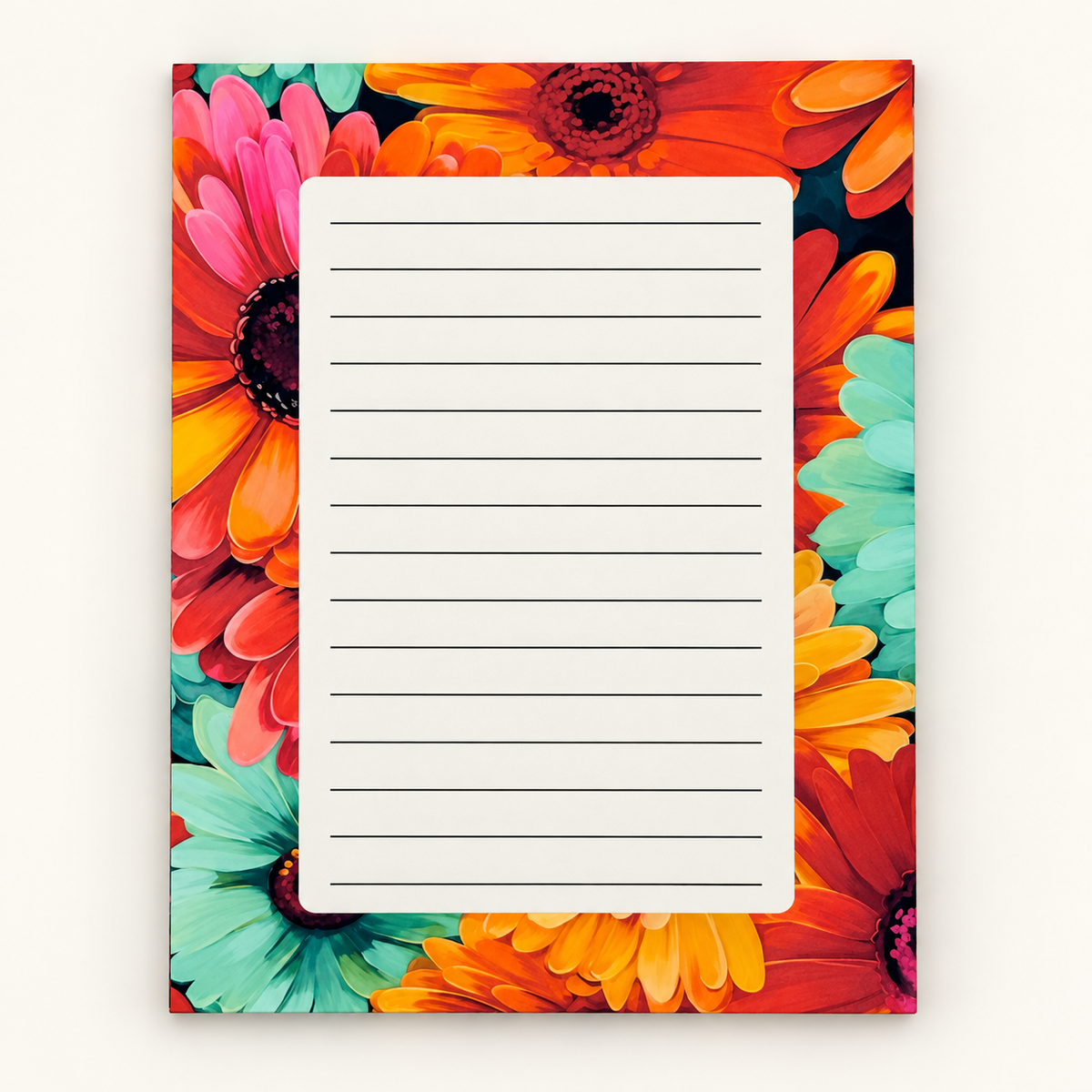 Bold Daisies decorative notepad design
