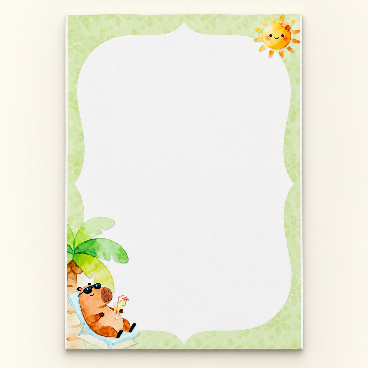 Capybara Sunshine decorative notepad design