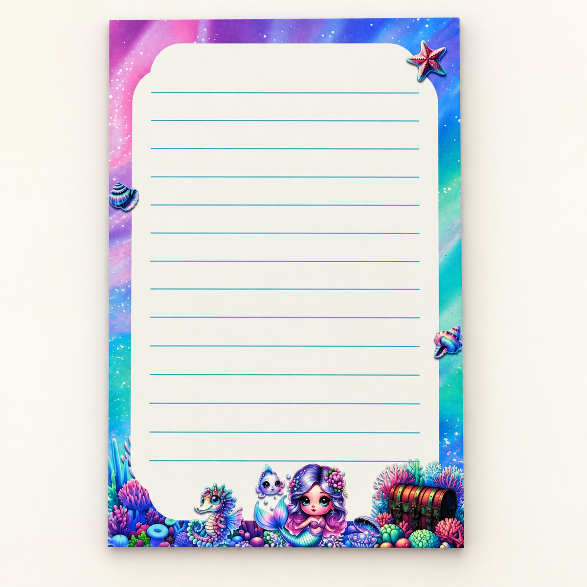 Mermaid Lagoon decorative notepad design