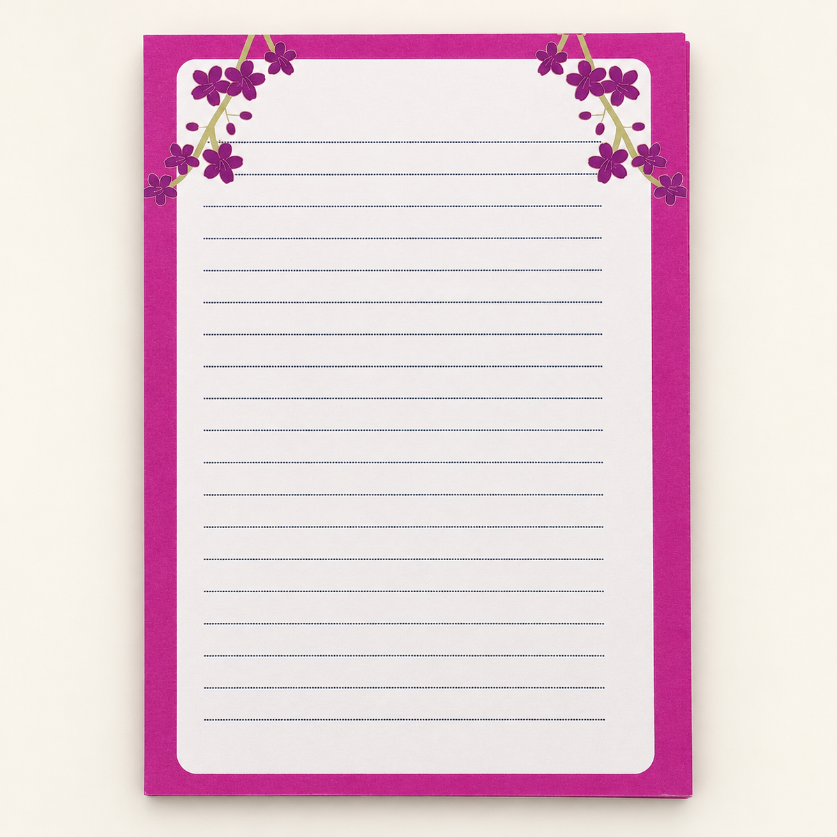 Purple Blossoms decorative notepad design