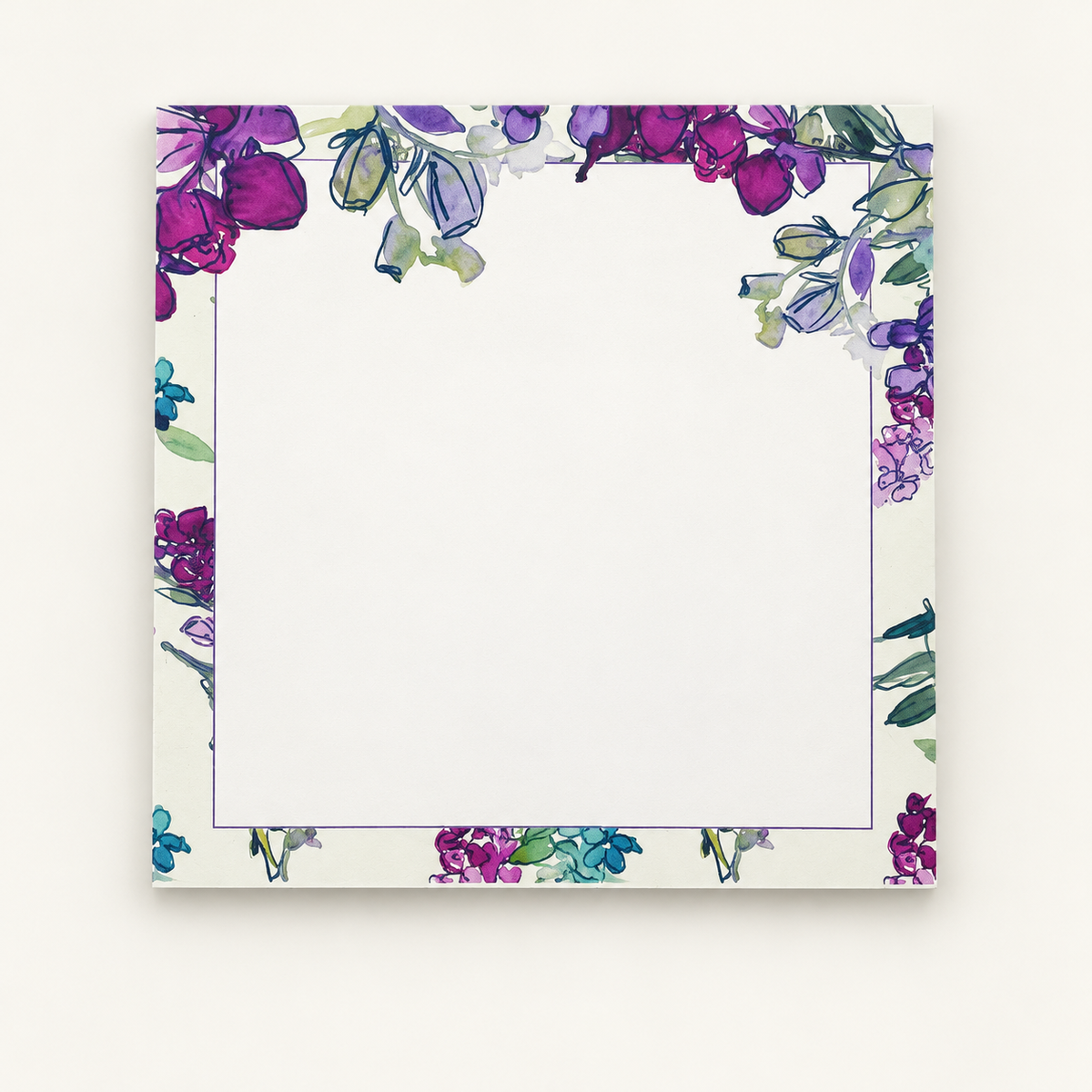 Purple Garden decorative notepad design