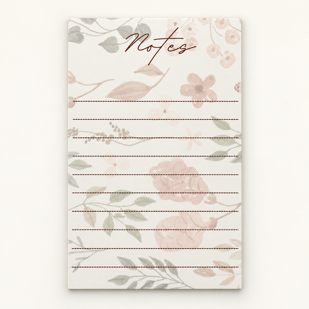 Soft Botanical decorative notepad design