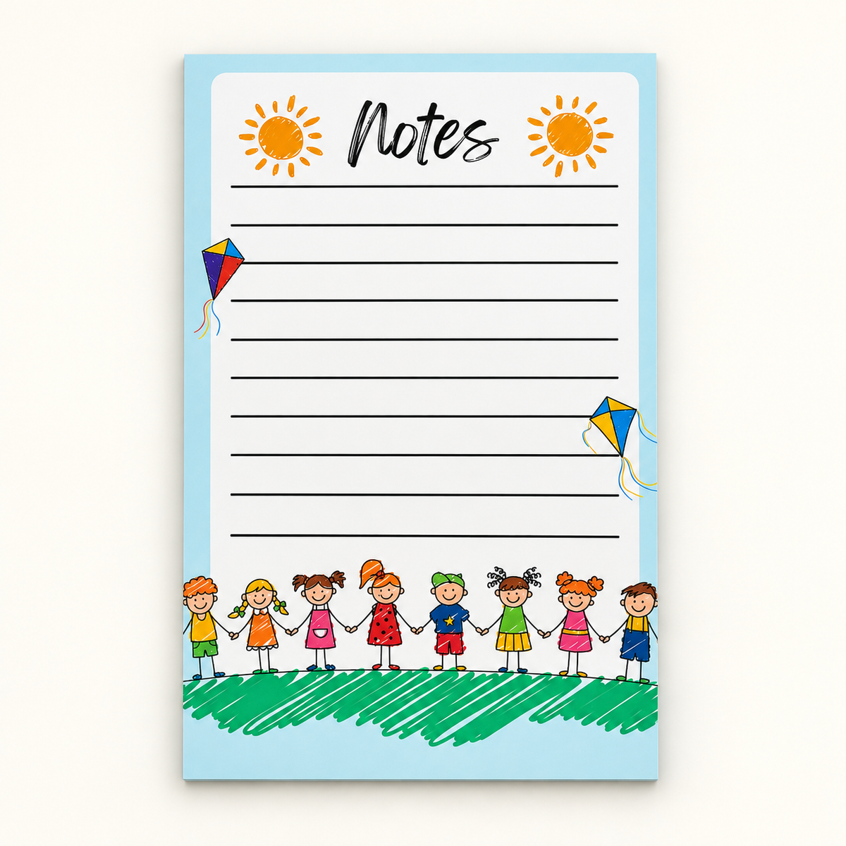Sunshine Friends decorative notepad design
